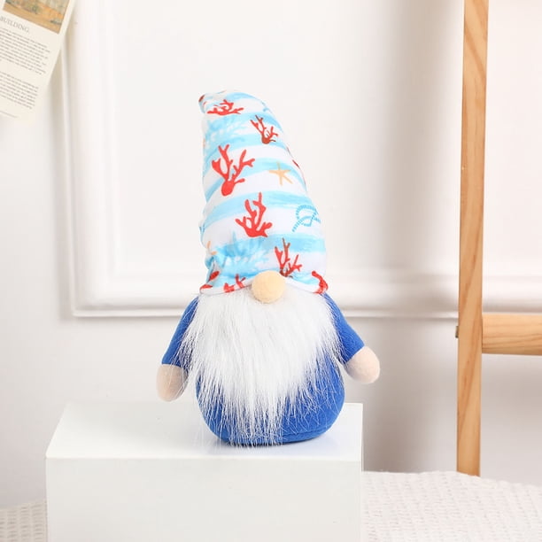 Adorno de muñeca enana de verano - Decoración para playa y jardín, material de tela, adorable decoración de interior/exterior, de una sola pieza