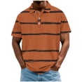 thumbnail image 2 of Fnnxeal Mens Athletic Polo Shirt Orange Black Stripes Short Sleeve Moisture Wicking Performance Stretch Breathable Quick Dry Casual Summer Top,Size M, 2 of 5