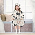 thumbnail image 7 of Wearable Blanket with Sleeves and Pocket Oversized Hooded Sweatshirt 3-14 YR Dog Head and Paw Prints L, 7 of 7