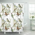 thumbnail image 1 of ABPHQTO Blue Bird Sparrow Tit Woodpecker Ramas y hojas Acuarela Cortina de ducha 150x180 cm, 1 of 1