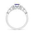 thumbnail image 2 of ANGARA Natural Bezel Set Vintage Pear 1.1 ct Tanzanite Ring with Diamonds in 14K White Gold for Women (Size-8x6mm) | December Birthstone, Anniversary, Jewelry Gift for Women | Natural Tanzanite Ring, 2 of 8