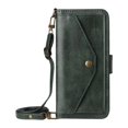 thumbnail image 3 of For Samsung Galaxy S24 5G / Galaxy S25 5G Vintage Leather Wallet Case For Women Men Multi-Card Slots Hidden Button Pocket Detachable Shoulder Strap ,Shockproof Phone Case,Green, 3 of 10