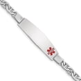 thumbnail image 1 of Sterling Silver Rhodium-plated Medical ID Anchor Link Bracelet 8 Inch "Bracelets, 1 of 2