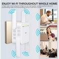 thumbnail image 4 of Extensor de rango WiFi, amplificador repetidor de señal inalámbrico de 1200Mbps, expansor de doble banda 2,4G y 5G, 4 antenas de cobertura completa de 360°, 4 of 7