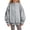 Gray, variant on Domzest Girls Zip Up Hoodies Long Sleeve Oversized Sweatshirt Back to School Solid Loose Fit Hoodie with Pockets Pink 110 Age:3-4Y