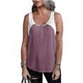 thumbnail image 5 of Camisetas sin mangas de Color sólido para mujer, Tops informales sin mangas con botón y cuello en U, ropa de calle que combina con todo, camiseta suave, 2022, 5 of 5