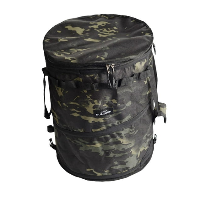 Camping Trash Can Foldable Portable 13 Gallon with Zippered Lid for Camping Recycling Green