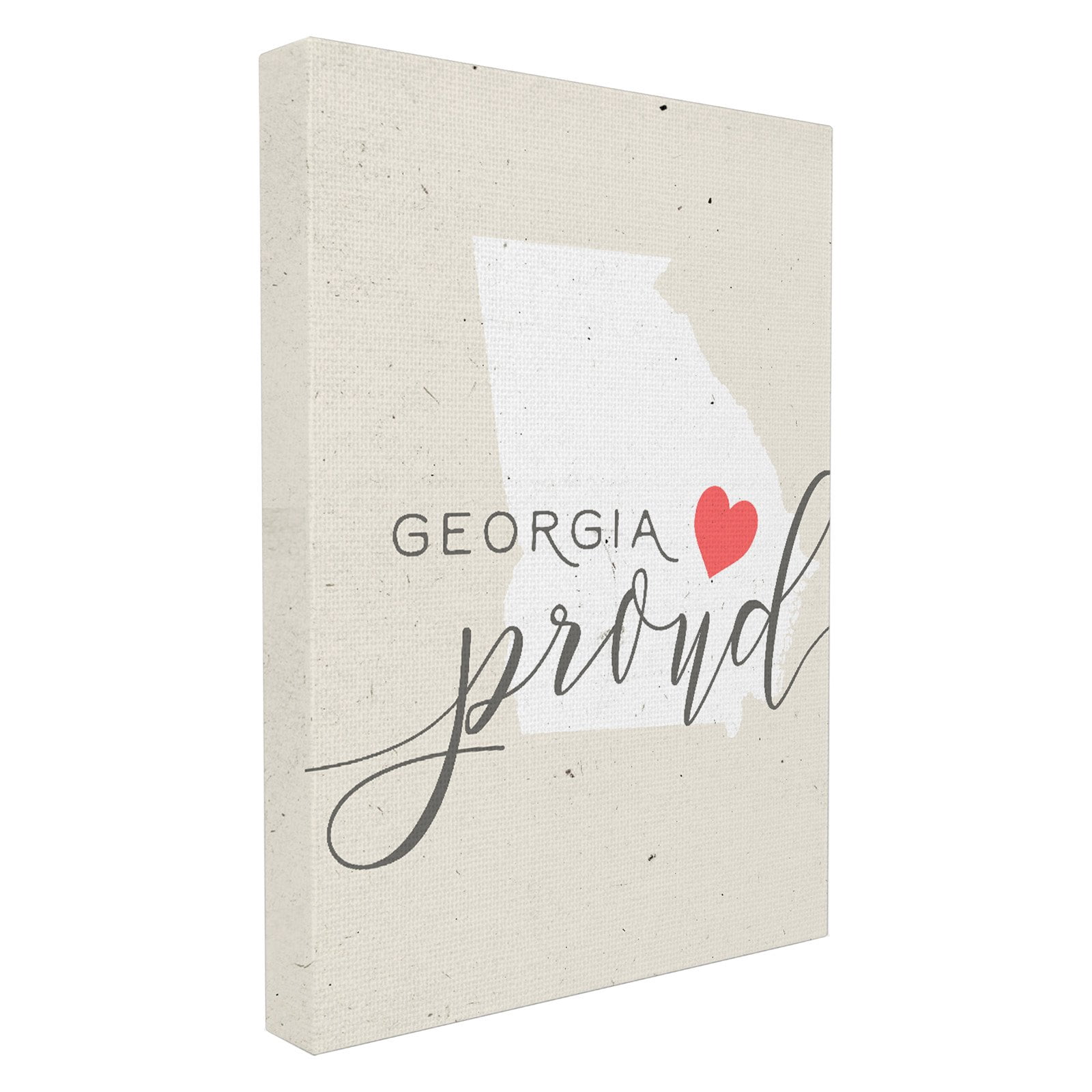 The Stupell Home Decor Collection Proud with Heart Stretched Canvas Wall Art