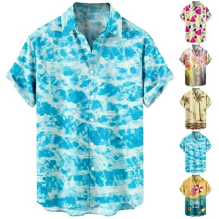 

Men s Casual Button Down Hawaiian Shirts Holiday Blouses for Adults