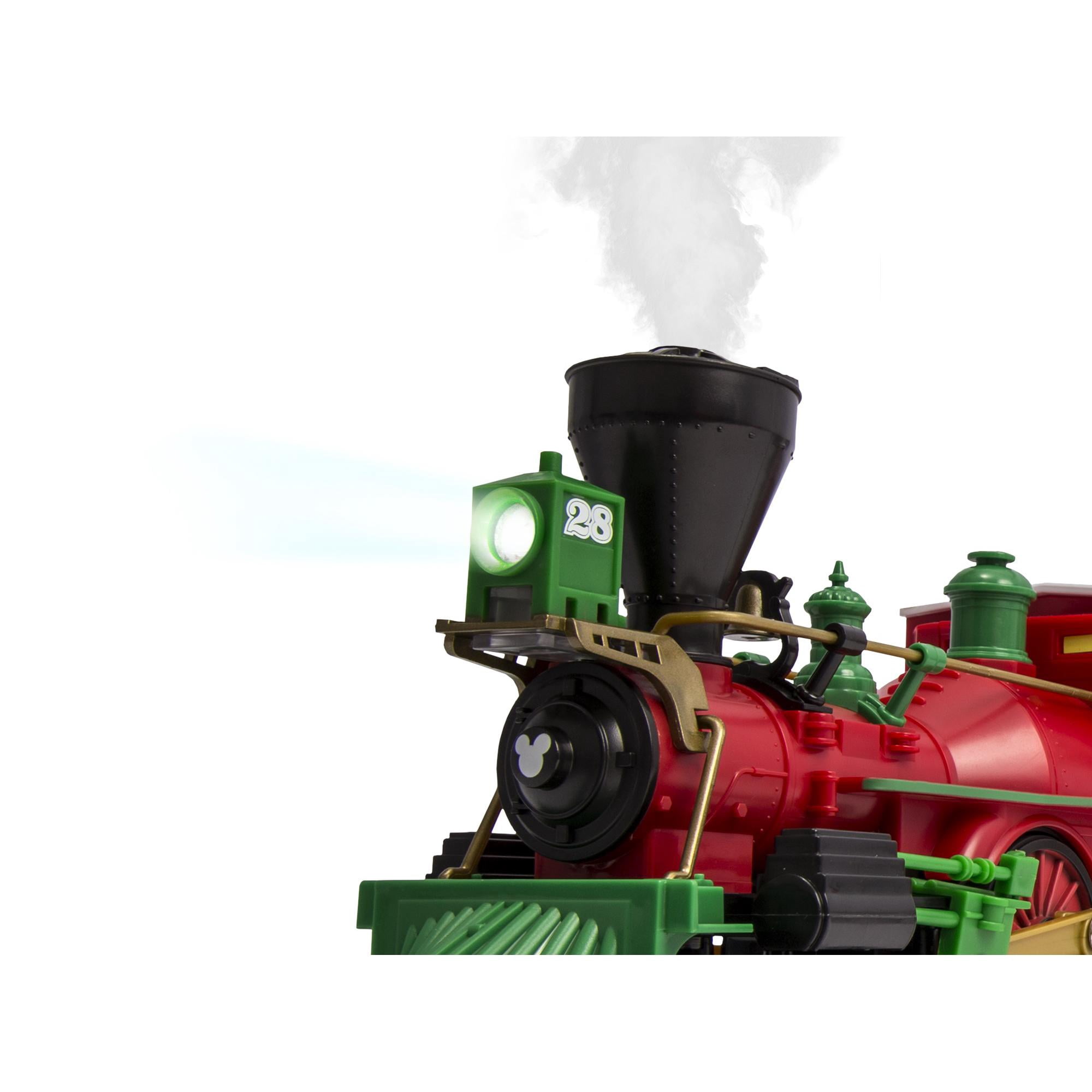 Lionel Disney Battery Operated Mickey Mouse Express Toy Train Set with Bluetooth, Locomotive, Train Cars, and Track with Authentic Train Sounds, Lights, and Water Vapor Smoke Effects