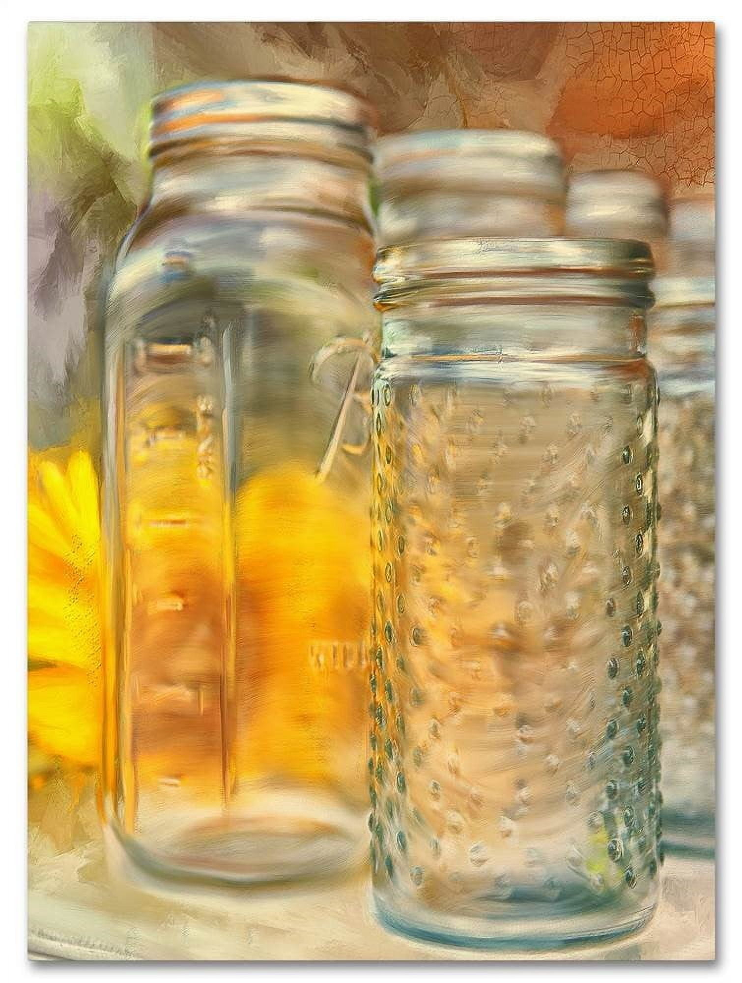 Trademark Fine Art 'Sunflowers and Jars' Multi-Panel Canvas Art Set by Lois Bryan