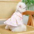 thumbnail image 4 of CBFFDC Robe pour Chat Costume pour Animal de Compagnie Col à Revers Texture Douce Imprimé Floral Tenue de Princesse pour Chien, 4 of 7