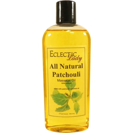 Patchouli Massage Oil by Eclectic Lady, 8 oz, Sweet Almond Oil and Jojoba Oil