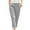 Gray, variant on QQAMB Women's Crop Capri Pant Casual Linen Pants Women's Elastic Waist Casual Pants Solid Color Large Pocket Cotton Linen Straight Pants Black XXXXXL