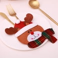 thumbnail image 4 of Soporte para cubiertos de Navidad, nuevo Papá Noel, muñeco de nieve, alce, múltiples estilos, tenedor, cuchara, bolsas, regalo, cubiertos, Kits de decoración para fiestas cara redonda/alce Bewildely HA070140-03B, 4 of 6