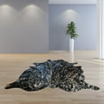 thumbnail image 4 of HomeRoots 334434 Gold Devore on Black Brazilian Cowhide Rug, 4 of 5