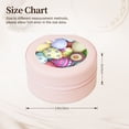 thumbnail image 2 of Fuzoiu Colorful Easter Eggs Print Portable Jewelry Box,Round Mini Leather Travel Jewelry Case,Small Travel Jewelry Organizer,Jewelry Holder for Ring Necklace Earring for Women Girls-Pink, 2 of 7