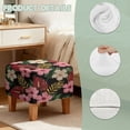 thumbnail image 7 of Jiueut Hibiscus Palm Leaf Print Ottoman Slipcover, Jacquard Polyester Stretch Fabric Square Folding Storage Stool Ottoman Cover Furniture Protector for Indoor Living Room, 7 of 7
