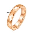 thumbnail image 2 of PAMTIER Unisex Tungsten Steel 4MM Cool Simple Classic Thin Mirror Polished Dome Polygonal Rhombus Multi-Faceted Ring Wedding Band Rose Gold Size 6, 2 of 5