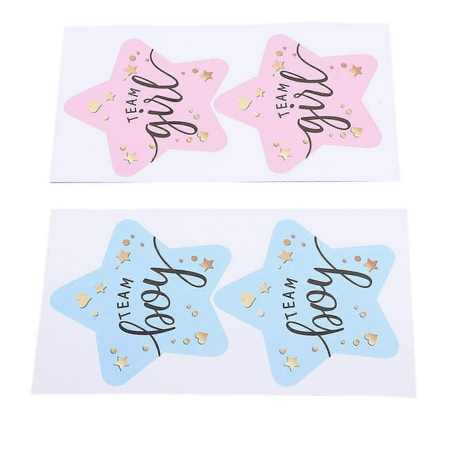120 Sheets Gender Reveal Stickers Team Girl and Boy Stickers Gender Reveal Labels for Gender Reveal Party