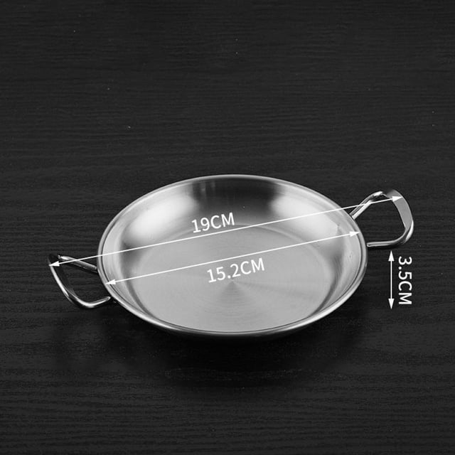 Mosiee Stainless Steel Saucepan Dry Pots Home Cooking Seafood Rice Pot Paella Pan Picnic Snack Plates Cookware With Handle For Kitchen