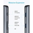 thumbnail image 1 of Concentrador USB C Anker, adaptador USB C 5 en 1, con suministro de potencia de 60 W, lector de tarjetas microSD y SD, 2 puertos USB 3.0, para MacBook Pro, Chromebook, XPS y más, 1 of 2