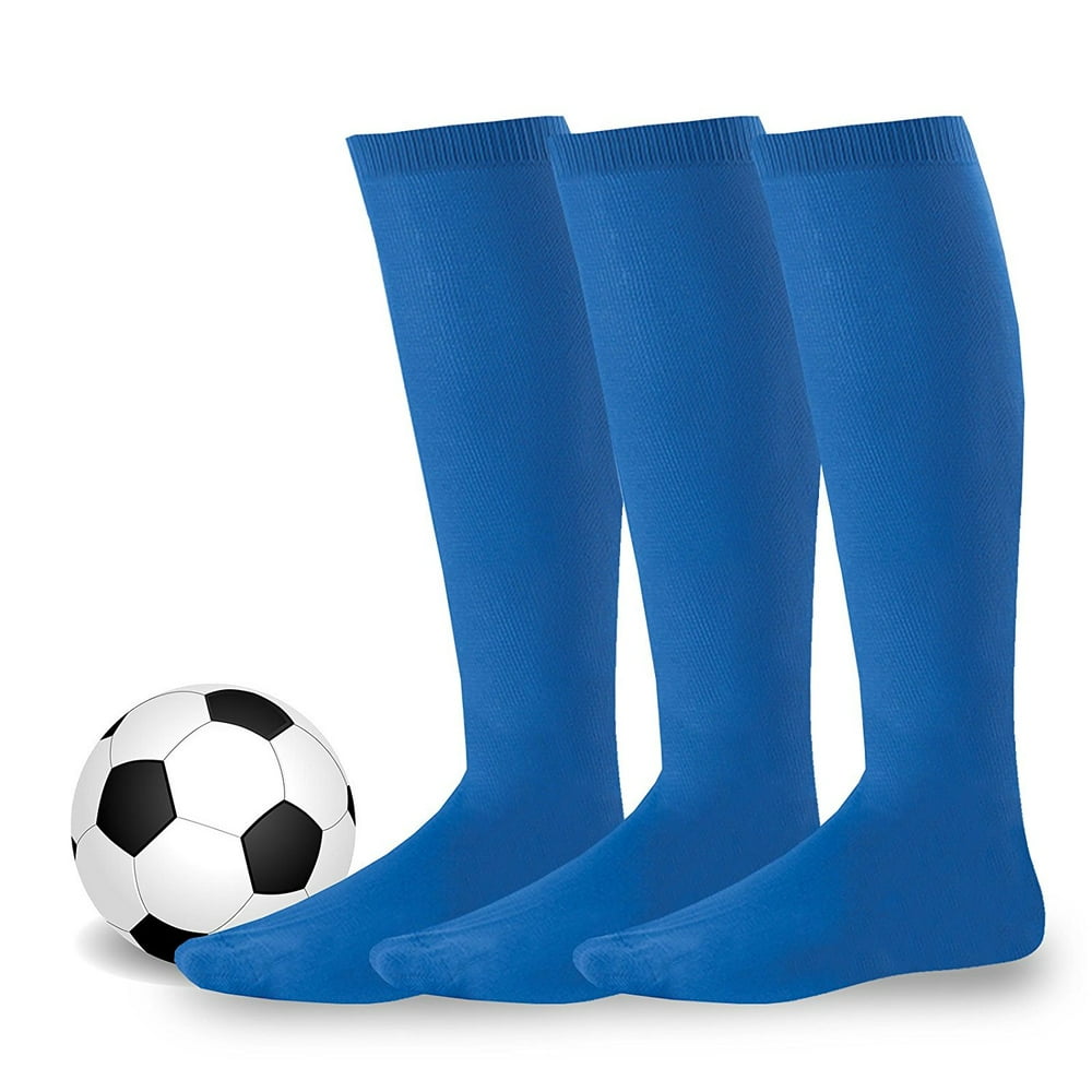 Junior Cotton Unisex Soccer Sports Team Socks 3 Pack (Large