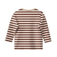 thumbnail image 4 of LTTVQM Shirts for Girls Size 4-5 Winter Trendy Striped Print Shirts Three Quarter Sleeve Vacation Crewneck Blouses Tween Girls Basic Tops Red 4-5 Years, 4 of 4
