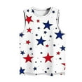 thumbnail image 4 of Frostluinai Shirts for Women Red White and Blue Shirts Sleeveless 4th of July Tank Tops Crew Neck Stars Striped Print T Shirts Plus Size, 4 of 5