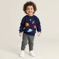 thumbnail image 2 of REDARER Space Rocket Planet Embroidery Soft Blend Boys Crew Pullover for Spring Autumn School Daily Play Cute Casual Comfort Tops,3-4 Years, 2 of 7