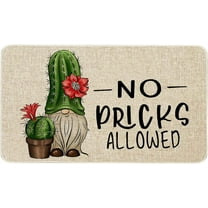 Spring Summer Door Mat 30 X 17 Inch No Picks Allowed Cactus Gnome Doormat Indoor Outdoor Entrance Funny Floor Mat Non Slip Summer Decor Rubber Welcome Mats