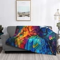 thumbnail image 2 of Uemuo Colorful Parrot Jungle Dream Printed Throw Blanket for Couch, Fluffy Fuzzy Blankets for Bed, Sofa, Cozy Flannel Faux Fur Blanket-80"x60", 2 of 6