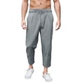 thumbnail image 2 of Men’s Wide Leg Linen Casual Pants Breathable Summer Large Size Bottoms, 2 of 9