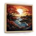 thumbnail image 2 of Designart "Papercut Silence Orange Sunrise I" Landscapes Floater Framed Canvas Wall Art, 2 of 7