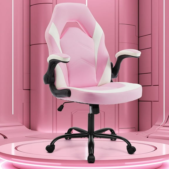 Video Gaming Chair, Height Adjustable Computer Desk Chair with Flip-up Armrests, Ergonomic Office Task Chairs for Adults