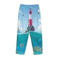 thumbnail image 5 of Kll Womens Lighthouse Sea Port Print Pajama Pants Soft Pajama Bottoms For Women Cozy Lounge Pants, 5 of 9