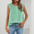 thumbnail image 2 of Women’s Pleated Sleeveless Top Breathable Cotton Linen Blend Casual Chic Vest Mint Green XL, 2 of 9