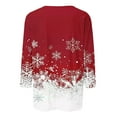 thumbnail image 4 of VKOYWKM Women's Fall Tops Christmas Shirts Christmas Snowflake Graphic Tees 3/4 Sleeve Tops Holiday Crew Neck Loose Fit Merry Xmas Tunic Top, 4 of 5