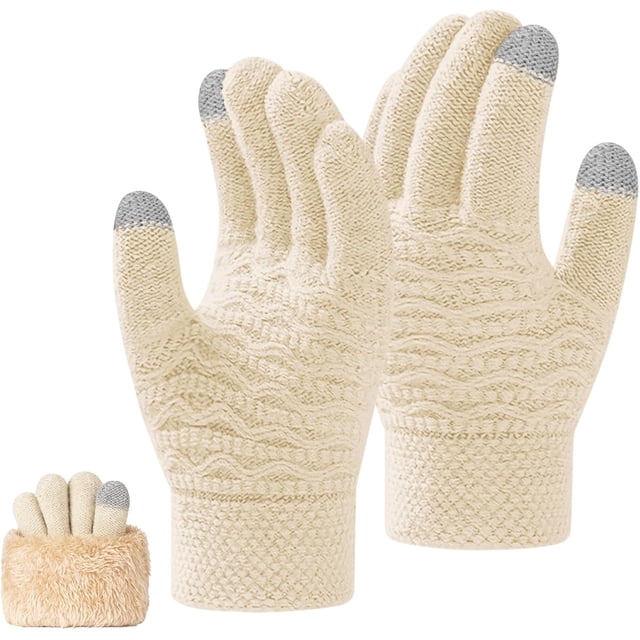 Guantes cálidos de invierno para mujer, con visualización táctil, forro polar para clima frío, para correr, conducir, senderismo, nieve