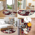 thumbnail image 7 of CURLYOOT Christmas Plaid Half Round Door Mat, Indoor Outdoor Entrance Rug, Rustic Semi Circular Area Rug, Non Slip Washable Absorbent Doormat, Laundry Room Rug 24'' x 36'', 7 of 7