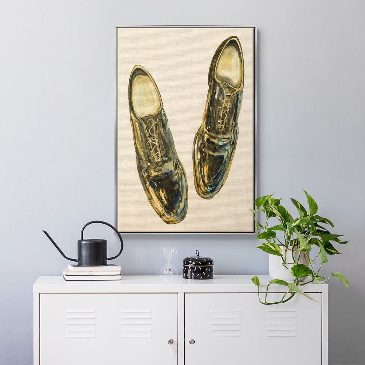 The Shoe Fits I V1 Framed Premium Gallery Wrapped Canvas - Ready to Hang - 17 x 25 - Silver Floating Frame