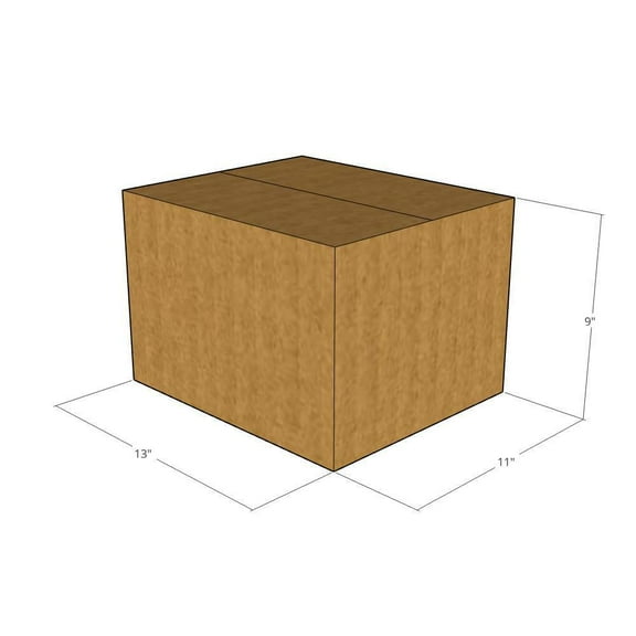 13x11x9 Kraft Brown Corrugated Shipping Boxes, 32 ECT Single-Wall, Qty 10