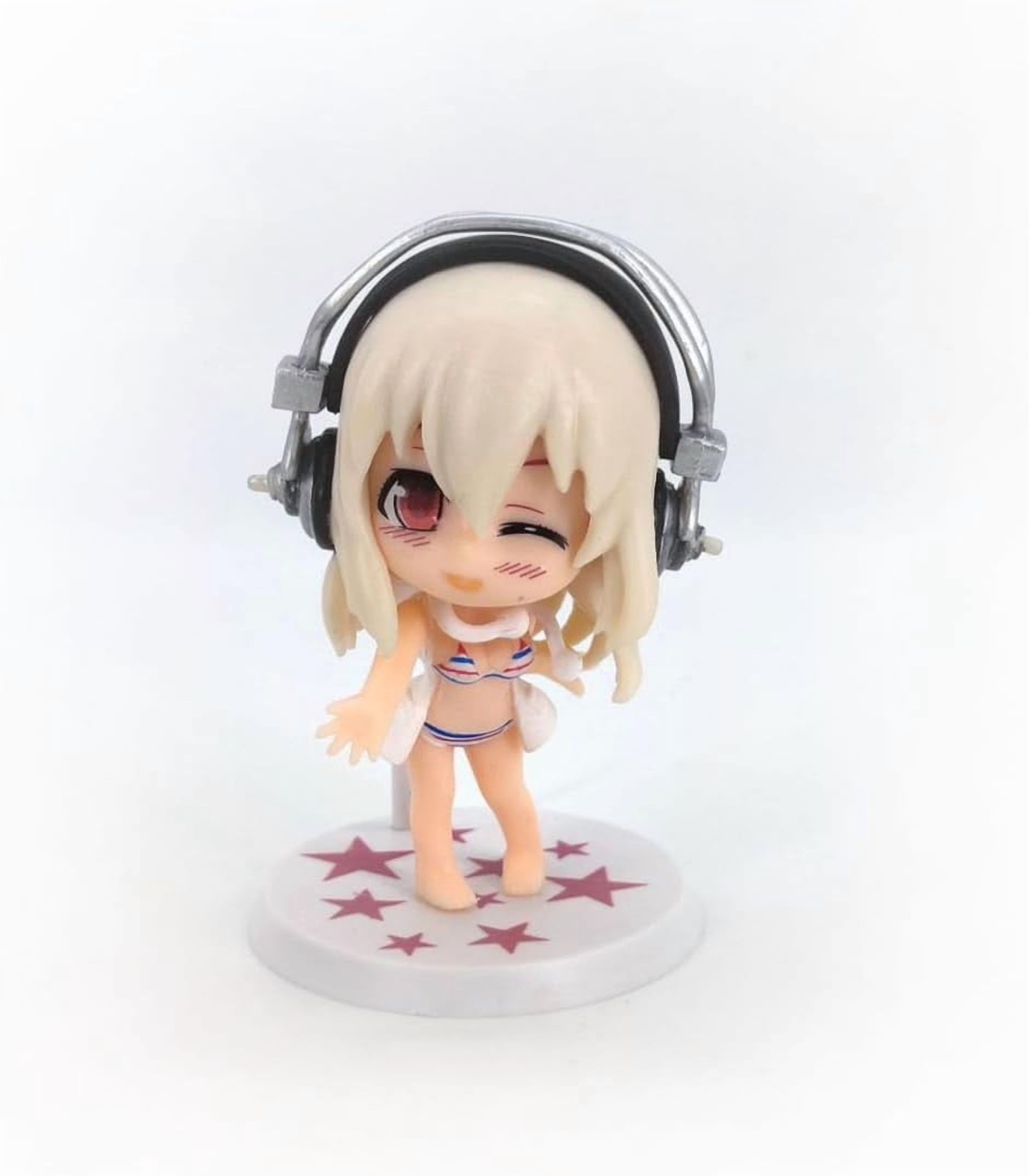 New Sonico Figure, Q Version 5pieces Standing Sonico Anime Figures 10cm/3.9inch PVC Characters Collectible Handicrafts Souvenirs for Anime Fans Gifts