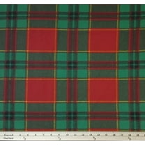 Fleece Plaid Red Green Yellow Fleece Fabric Print by the Yard (6110M-10H)