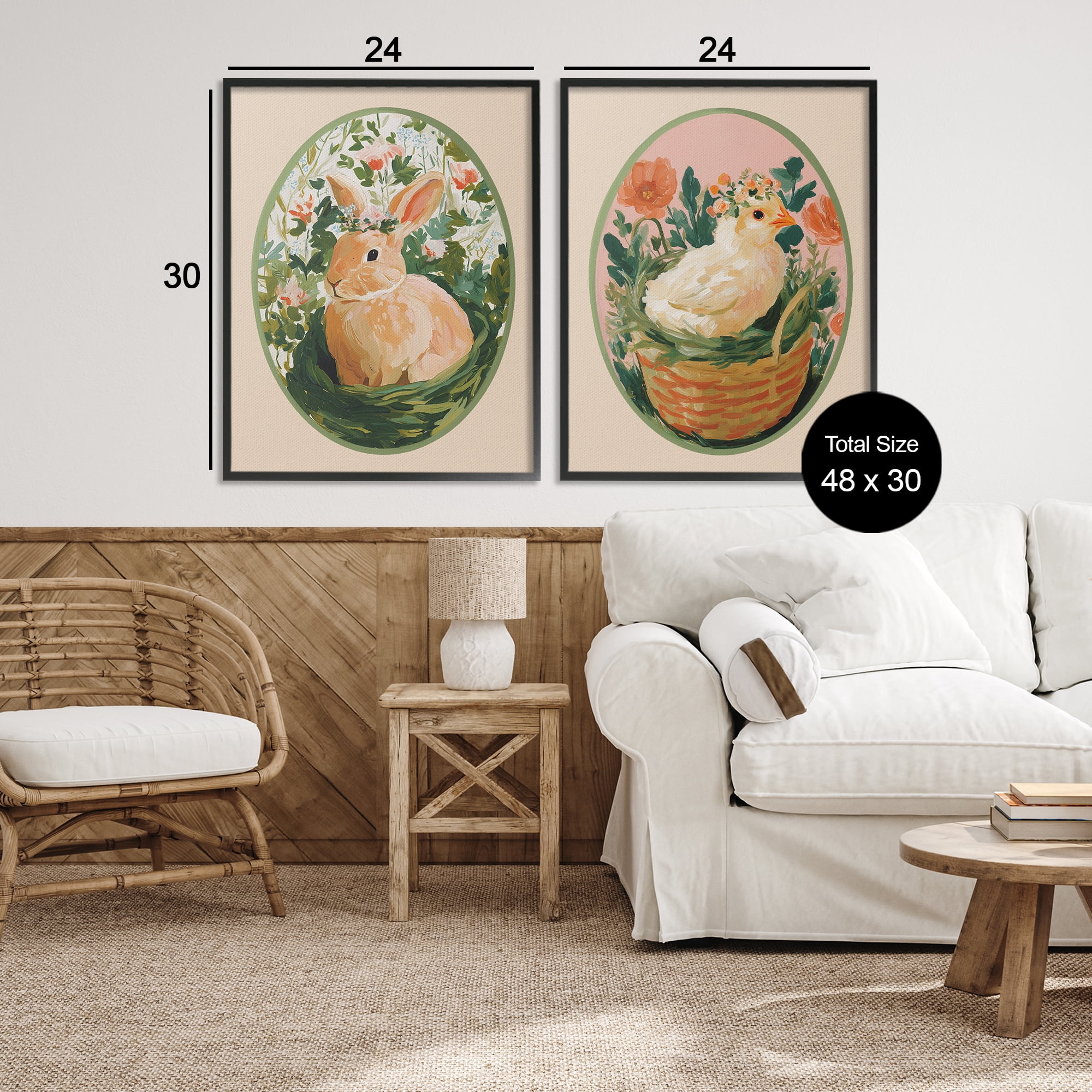 Stupell Industries Bloom Nest Animals 2 Piece Black Framed Giclee Art Set, design by Yen