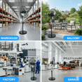 thumbnail image 7 of 20 Inch Pedestal Standing Fan, Heavy Duty Industrial Stand Fan with 3 Speeds & 90° Adjustable Tilt, Metal Oscillating Floor Fan, Max 3600 CFM Air Circulator for Warehouse, Garage, Home & Office, 7 of 7