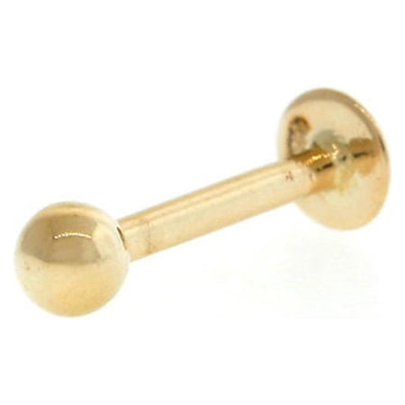 Anygolds 14K Real Solid Gold Sphere Ball Labret Chin Cartilage Daith Helix Tragus Conch Rook Snug Ear Post Stud Piercing Earring Body Jewelry 16 Gauge - MBJ0344-7Y Yellow Gold