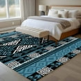thumbnail image 4 of 5'x7' Area Rugs for Living Room Bedroom, Navy Blue Boho Washable Rug Carpet Runner Indoor Outdoor, Geometric Vintage Abstract Art Ethnic Tribe Non Slip Floor Mats Area Rug for Kitchen, Nursery, 4 of 8