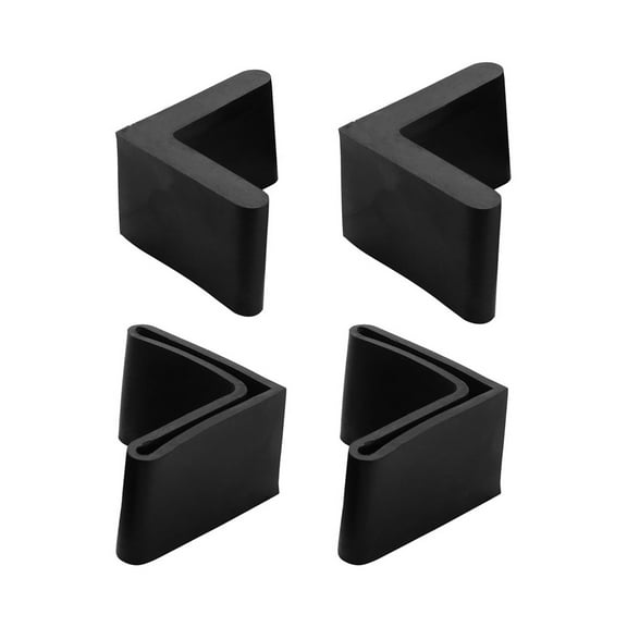 REGALWOVEN Furniture Angle Iron Foot Pads L Shaped Rubber Leg Covers Protectors 25 x 25mm 4 Pcs Black