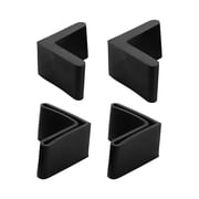 Uxcell Furniture Angle Iron Foot Pads L Shaped Rubber Leg Covers Protectors 25 x 25mm 4Pack Black